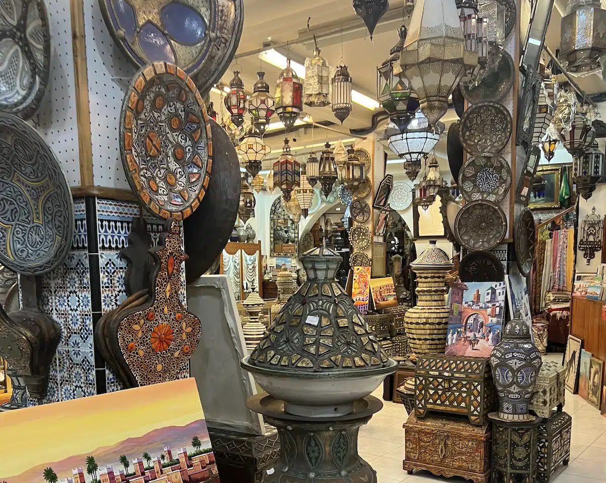 Shopping in Tangier Medina during day trip from Spain